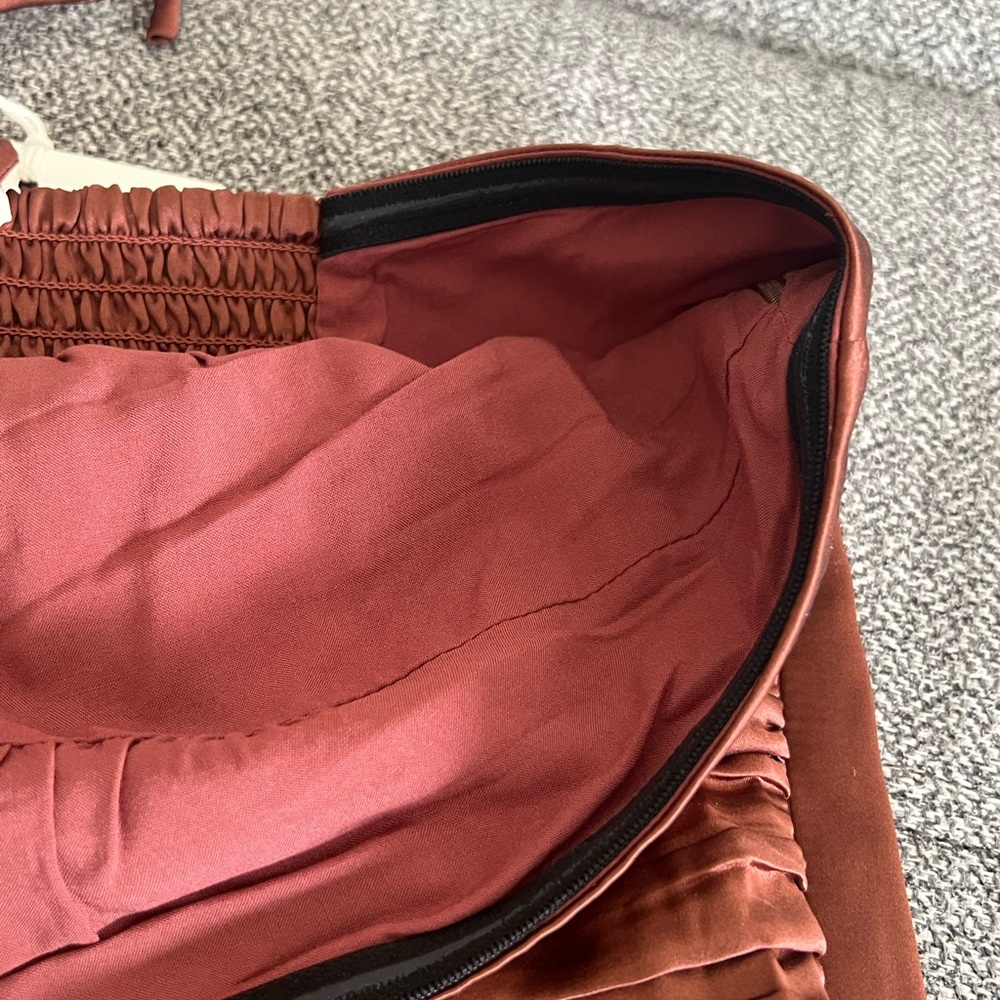 Sezane Editions 100% Silk Pearlena Top in Cacao Mahogany Brown NWT US 4 - Picture 9 of 11